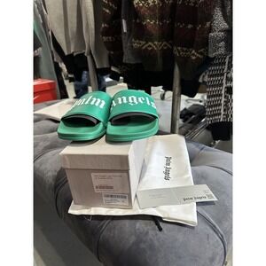 Palm Angels Logo Green Pool Slides Size 42 UK 8 US 9 New In Box